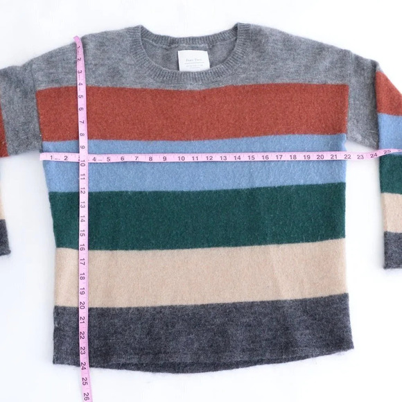 Part Two 35% Wool 33% Mohair Knit Grey, Red, Blue, Crewneck Sweater M - Picture 5 of 13